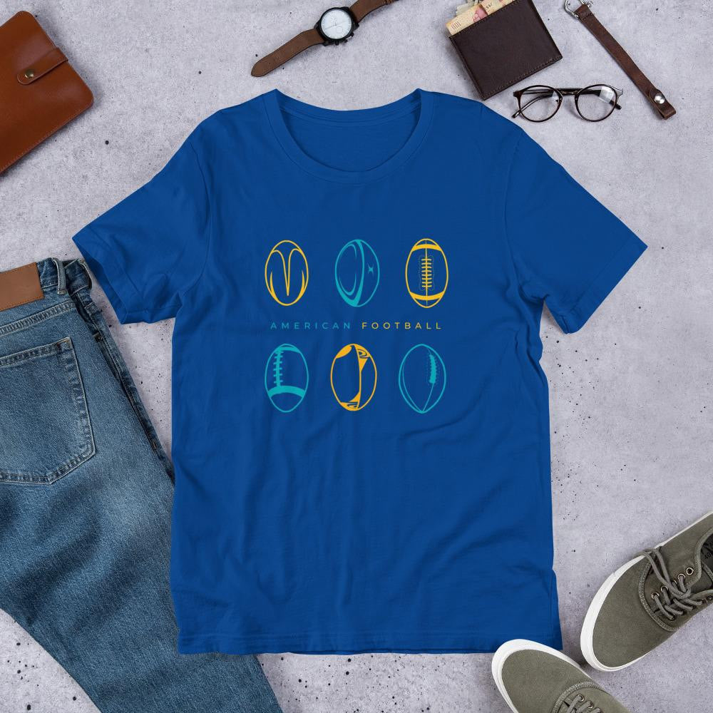 American Football Half Sleeve T-Shirt — Blue