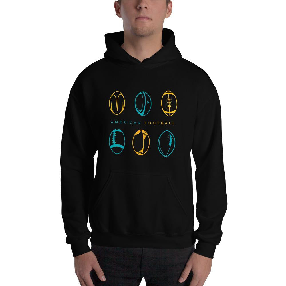 American Football Unisex Hooded Sweatshirt — detail view 2