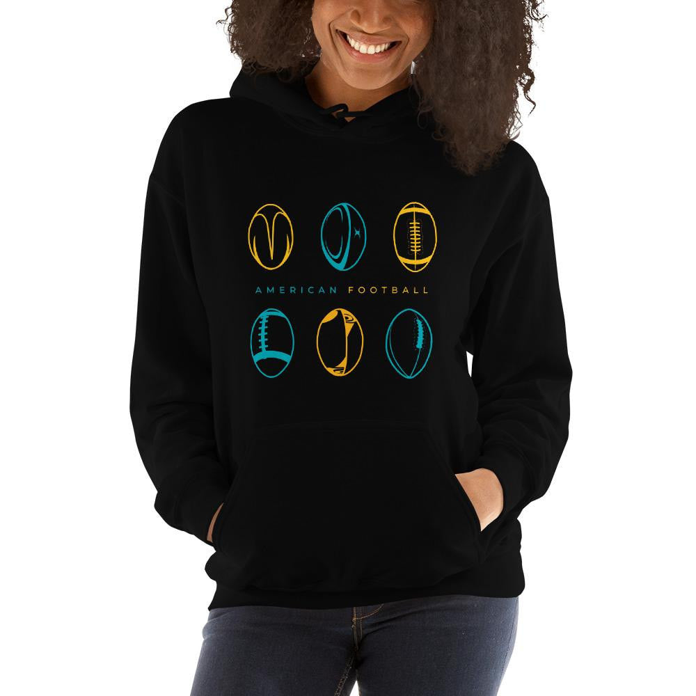 American Football Unisex Hooded Sweatshirt — detail view 3