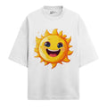 Sun Oversized French Terry T-Shirt — white-1