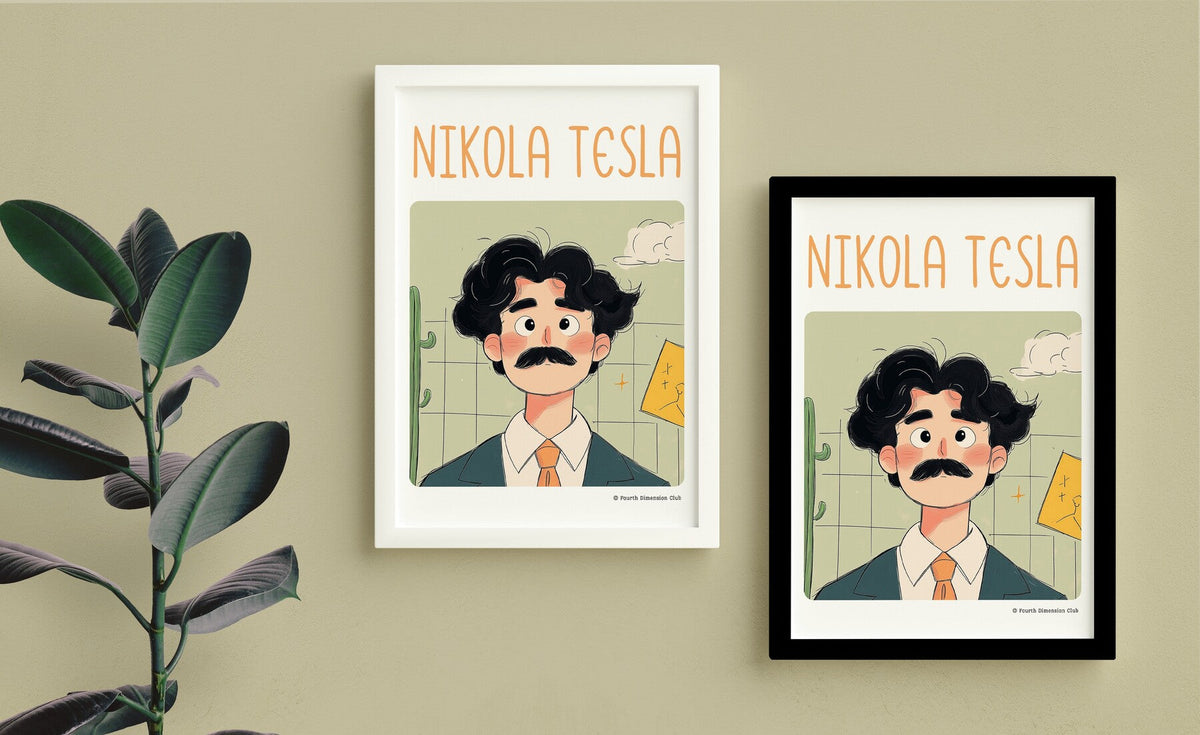 Nikola Tesla Framed Poster — back view