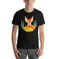 Geometric Fox Half Sleeve T-Shirt — Black (2)