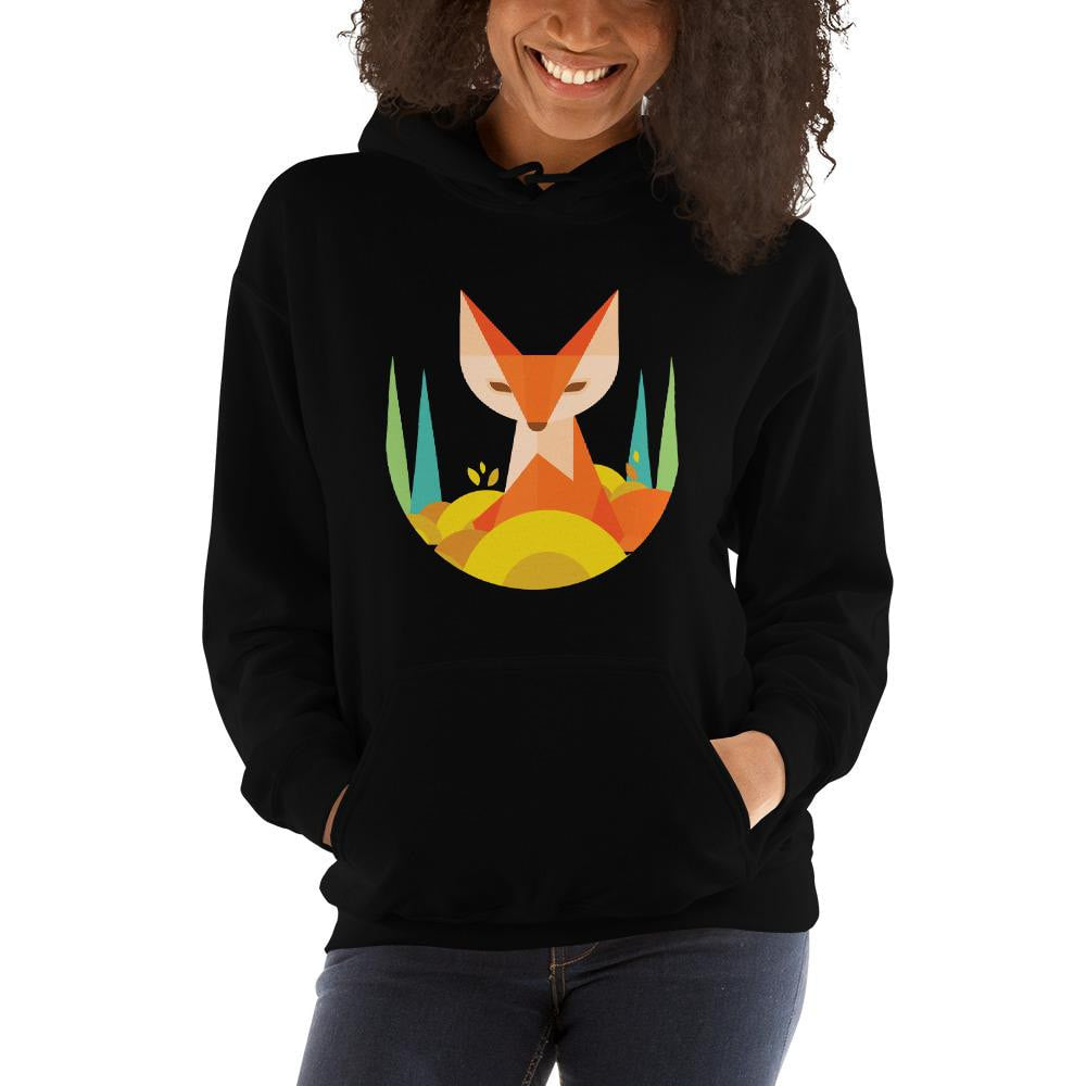 Geometric Fox Unisex Hooded Sweatshirt — detail view 5