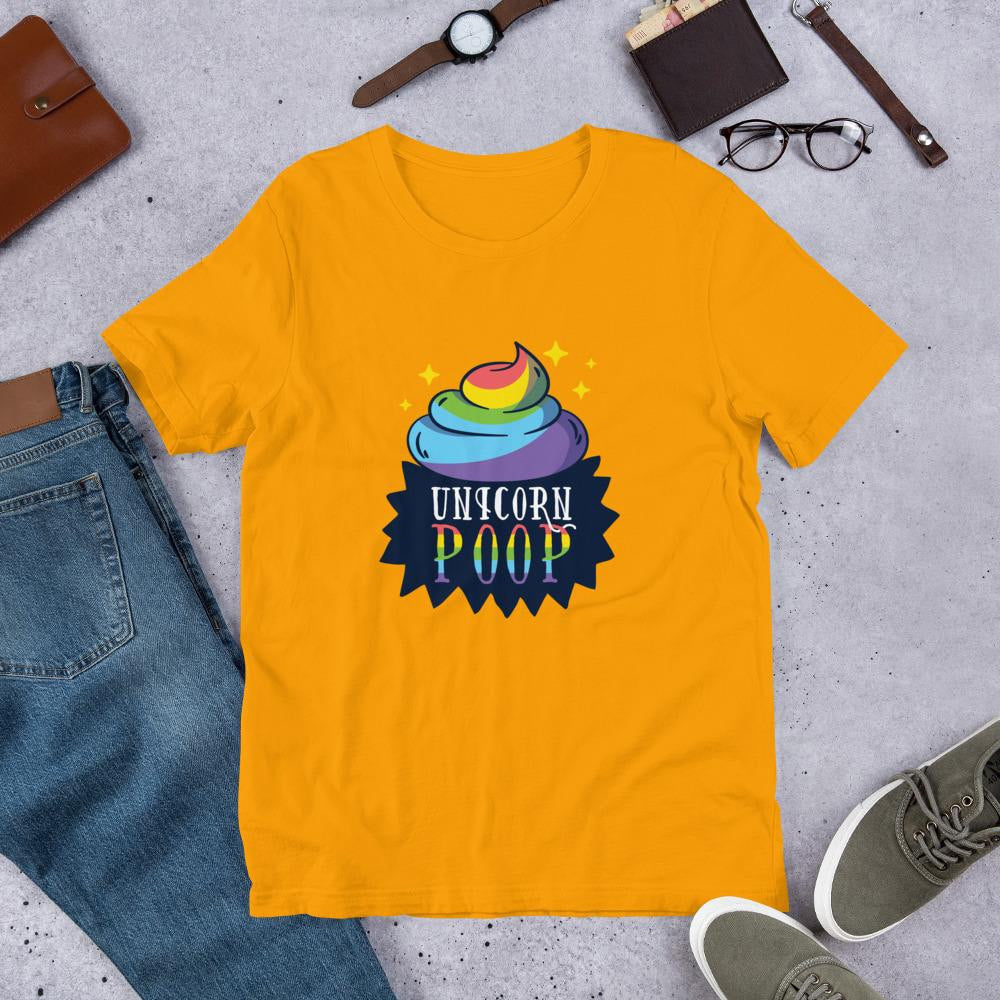 Unicorn poop Half Sleeve T-Shirt — Gold