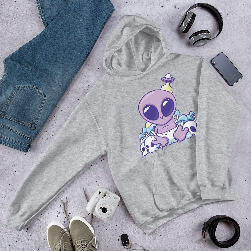 Cosmic Cutie Hooded Sweatshirt — grey-melange