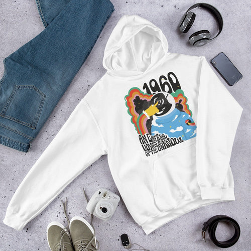 1969 Cosmic Voyager Hooded Sweatshirt — back view