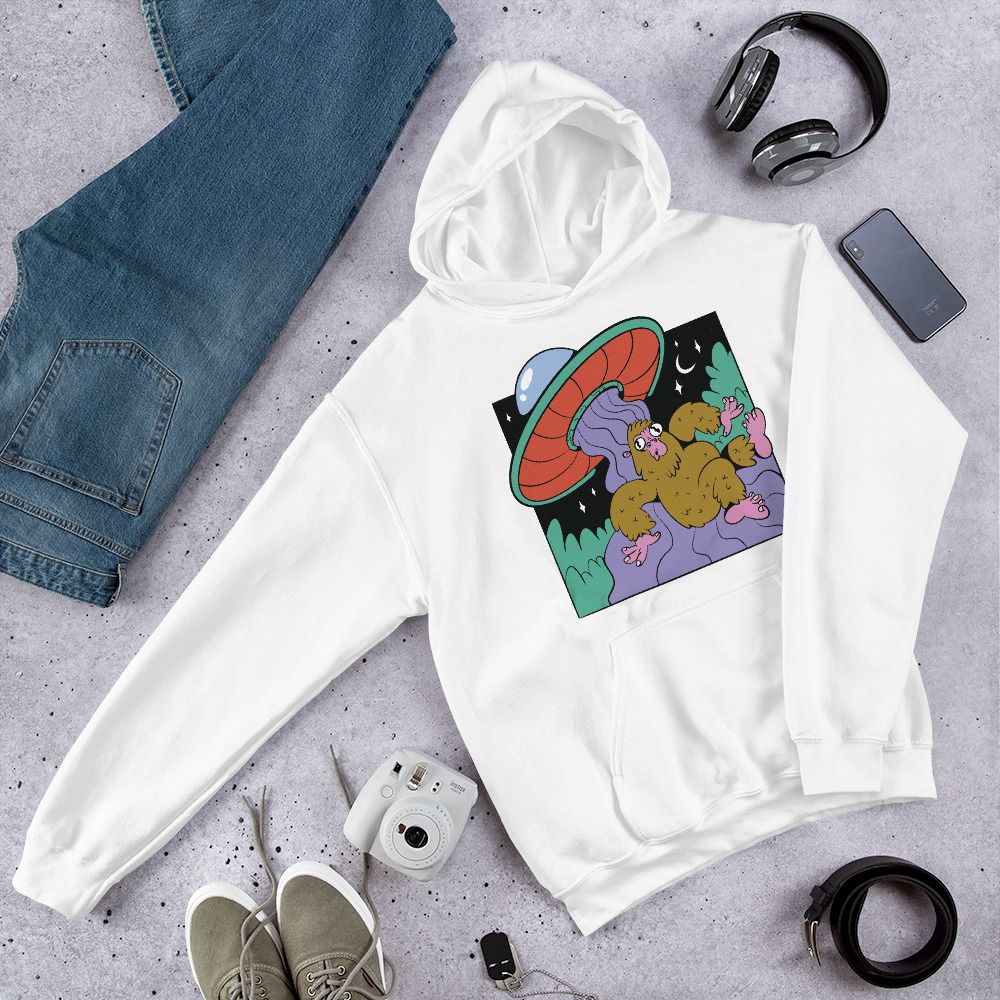 Cosmic Creature Hooded Sweatshirt — white