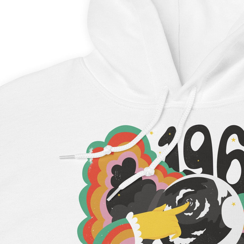 1969 Cosmic Voyager Hooded Sweatshirt — white