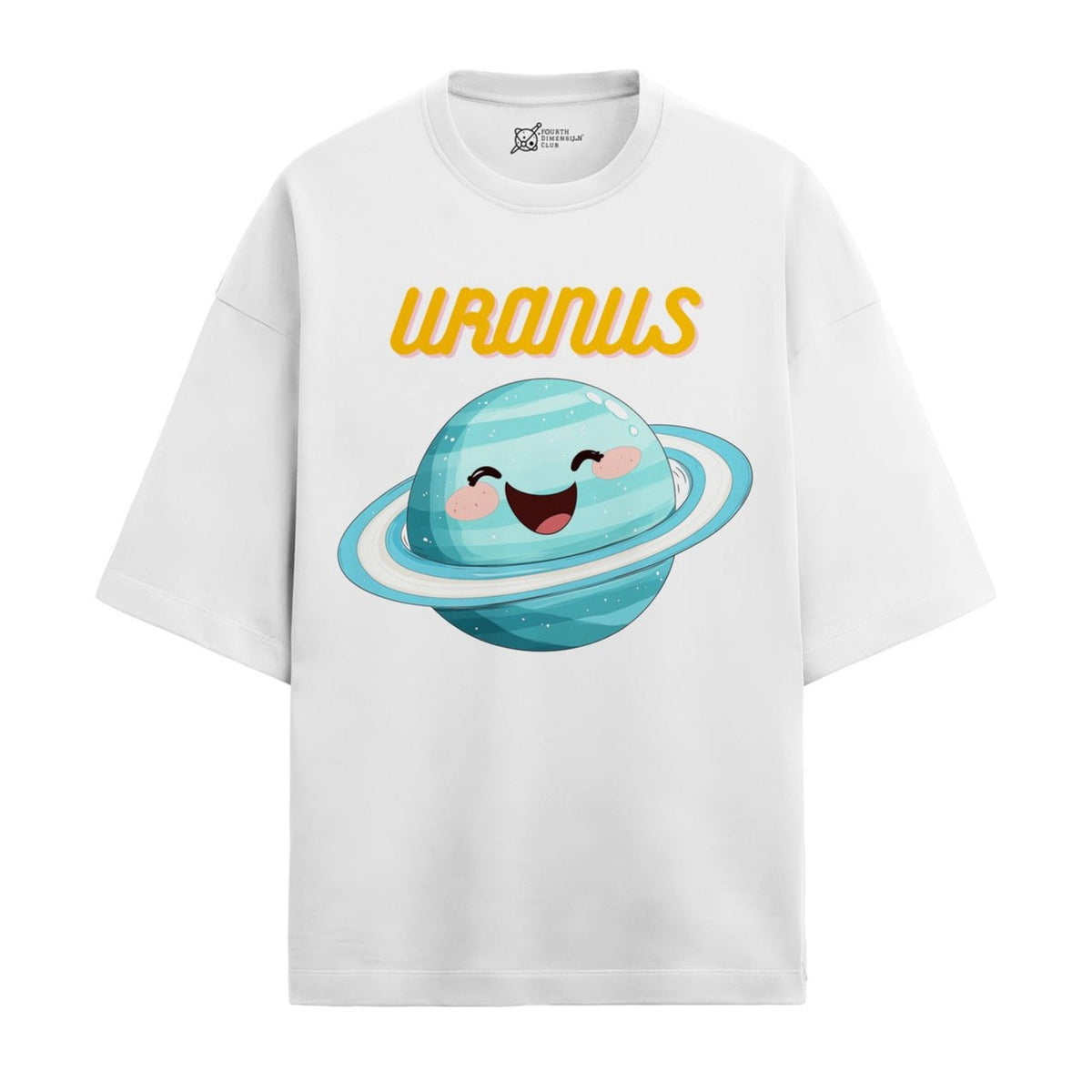 Uranus Oversized French Terry T-Shirt — white-1