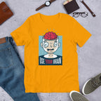 Use Your Brain Half Sleeve T-Shirt — Gold
