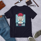 Use Your Brain Half Sleeve T-Shirt — Navy