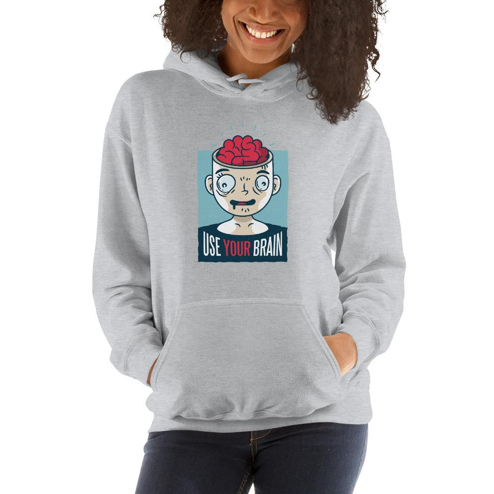 Use Your Brain Unisex Hooded Sweatshirt — detail view 5